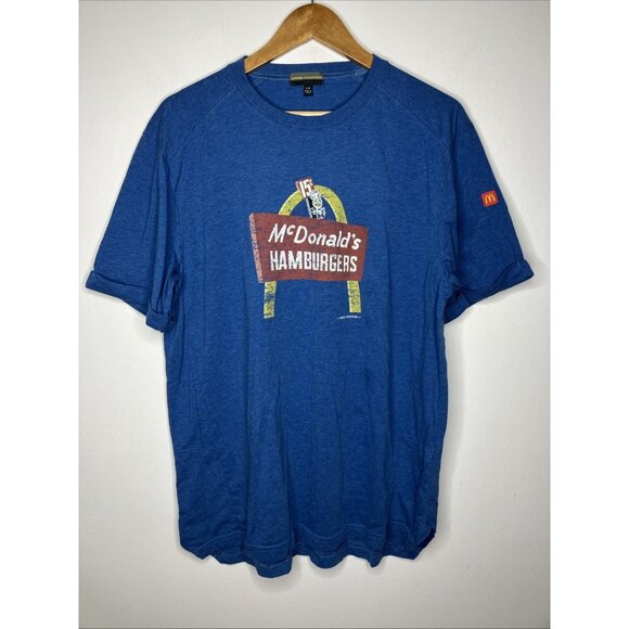 McDonalds Hamburgers First Edition T-Shirt Large Retro Employee Uniform READ - Picture 1 of 8